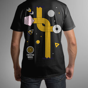 Twisted Wheel - Black Hoodie - Yellow Design