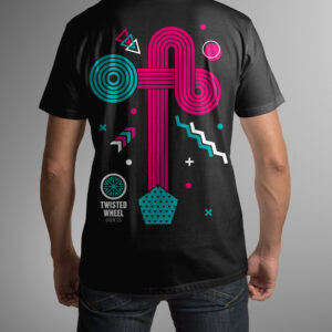 Twisted Wheel - Black Hoodie - Pink Design